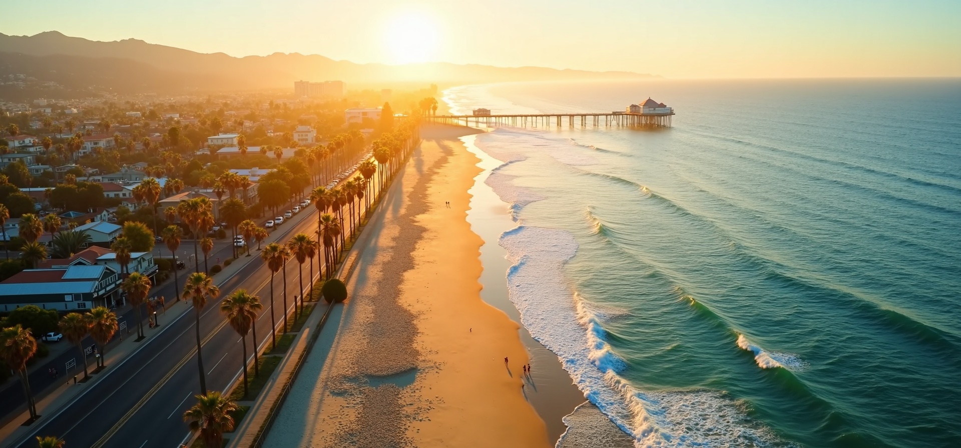 Santa Monica coastline aerial view mobile auto glass service
