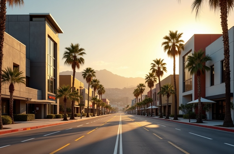 Burbank media district auto glass service area